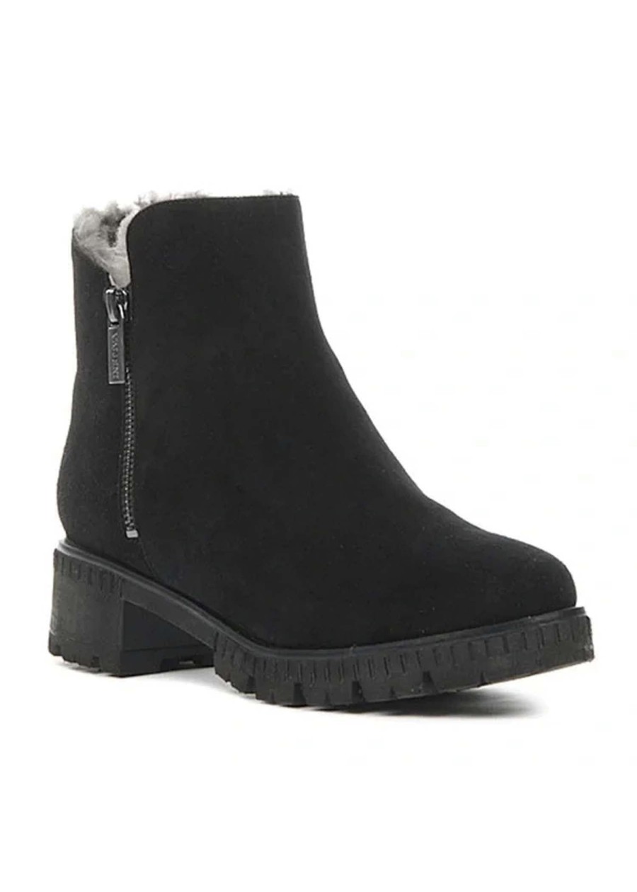 Shoes Sundance Shoes | Valdini Ivory Waterproof Boot - Fs Black Suede