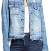 Clothes Sundance Shoes | Hidden Collarless Frayed Denim Jacket