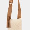 Accessories Sundance Shoes Crossbodys | Molly G. Wanderer Fringe Crossbody Cream Shearling / Tan