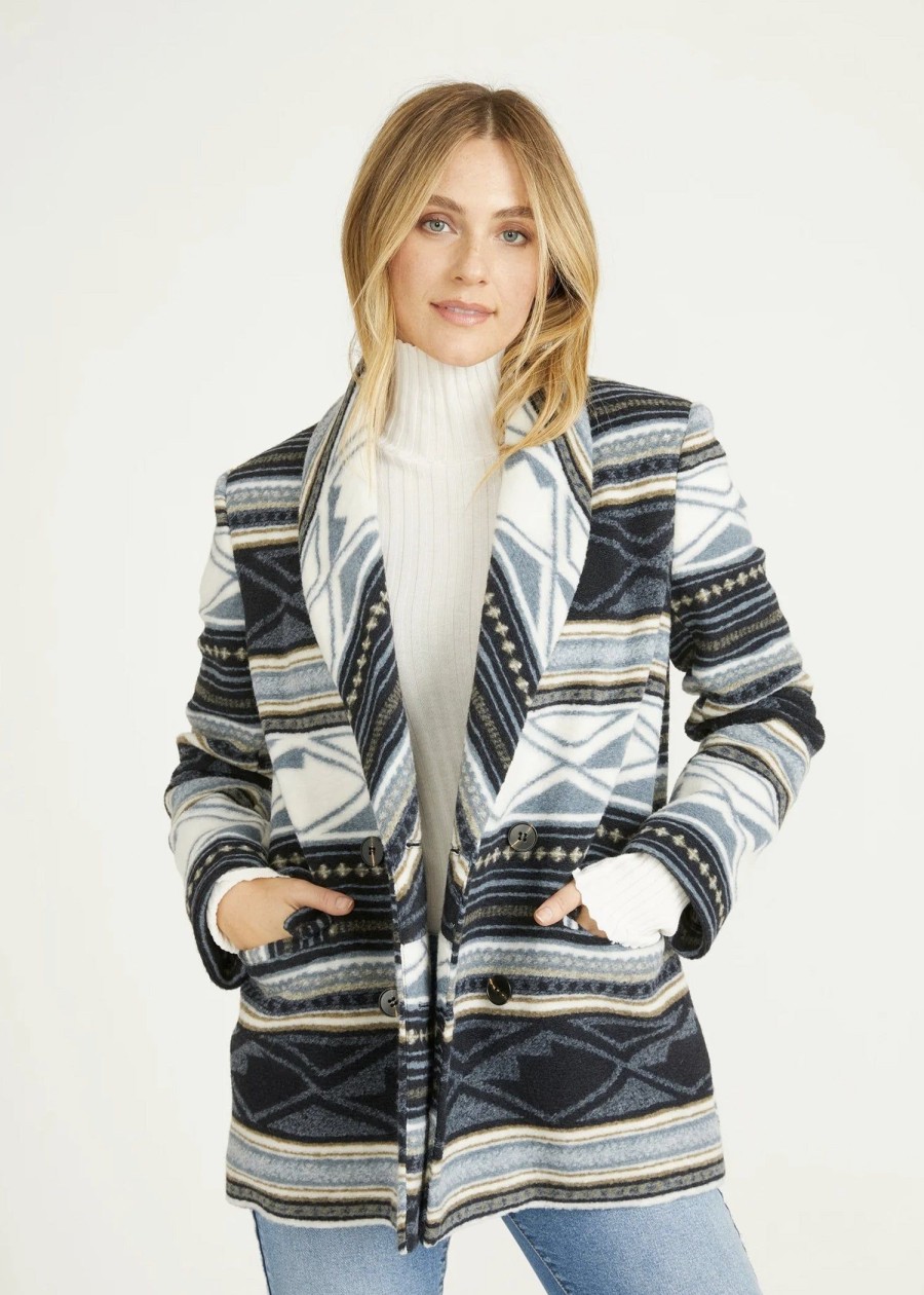 Clothes Sundance Shoes | Driftwood Blanche Blazer Jacket - Fs Blue Combo