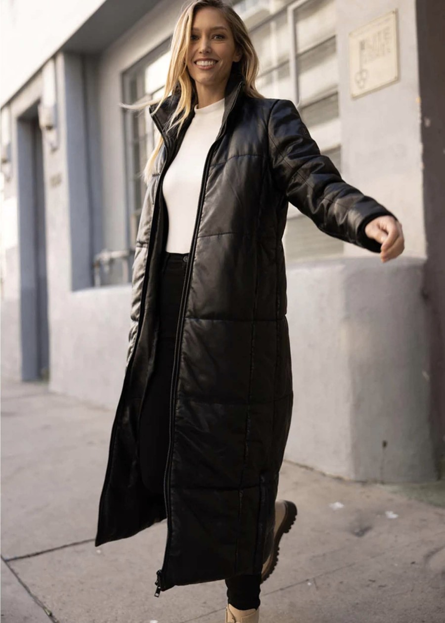 Clothes Sundance Shoes | Mauritius Evanna Cf Leather Jacket - Fs Black