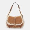 Accessories Sundance Shoes Crossbodys | Dolce Vita Rylee Suede Saddle Bag W/ Shearling Trim Rust