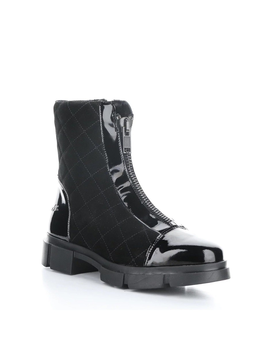 Shoes Sundance Shoes | Bos & Co Lane Quilted Waterproof Boot - Fs Black Patent/Suede