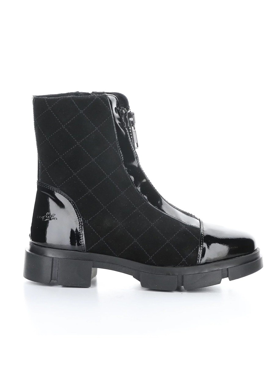 Shoes Sundance Shoes | Bos & Co Lane Quilted Waterproof Boot - Fs Black Patent/Suede