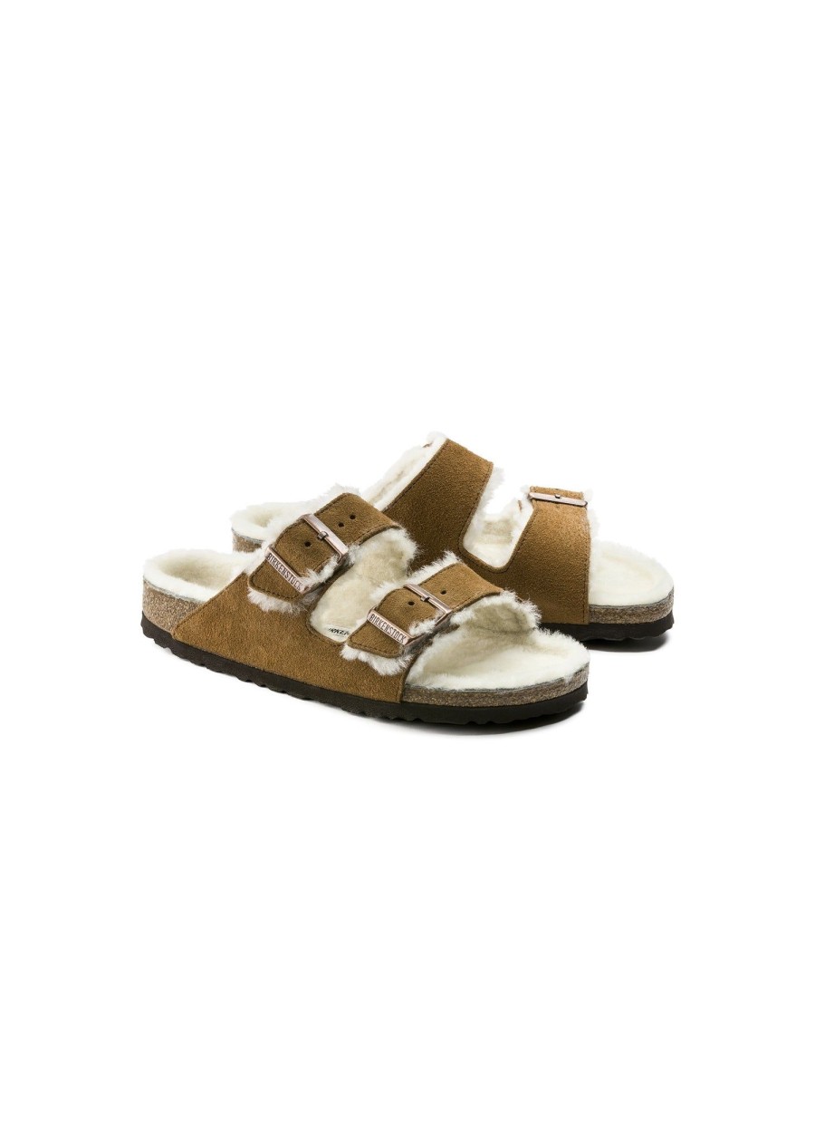 Shoes Sundance Shoes Slides | Birkenstock Arizona Fur / Sherling Sandal