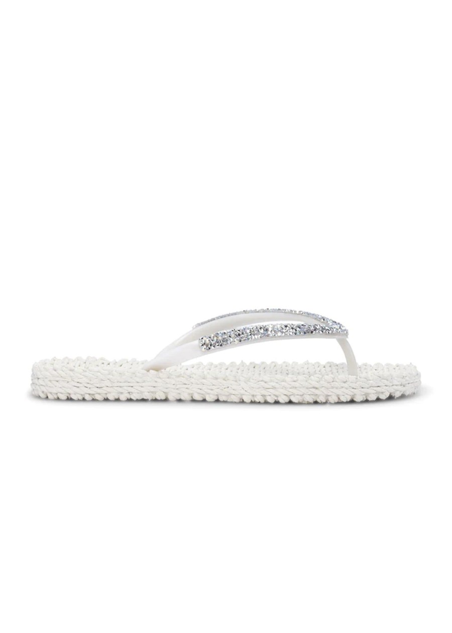 Shoes Sundance Shoes Flip Flops | Ilse Jacobsen Cheerful Bejeweled Flip Flops Creme