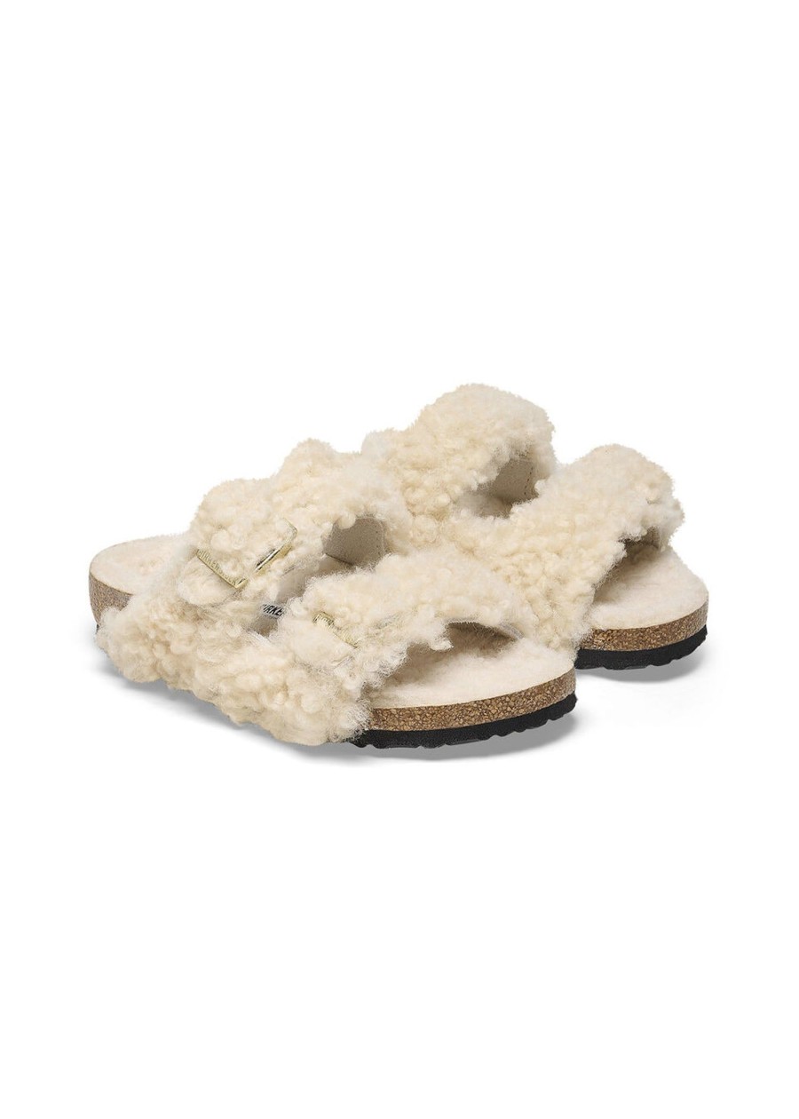 Kids Sundance Shoes | Birkenstock Kids' Arizona Shearling Teddy Sandal Teddy Eggshell