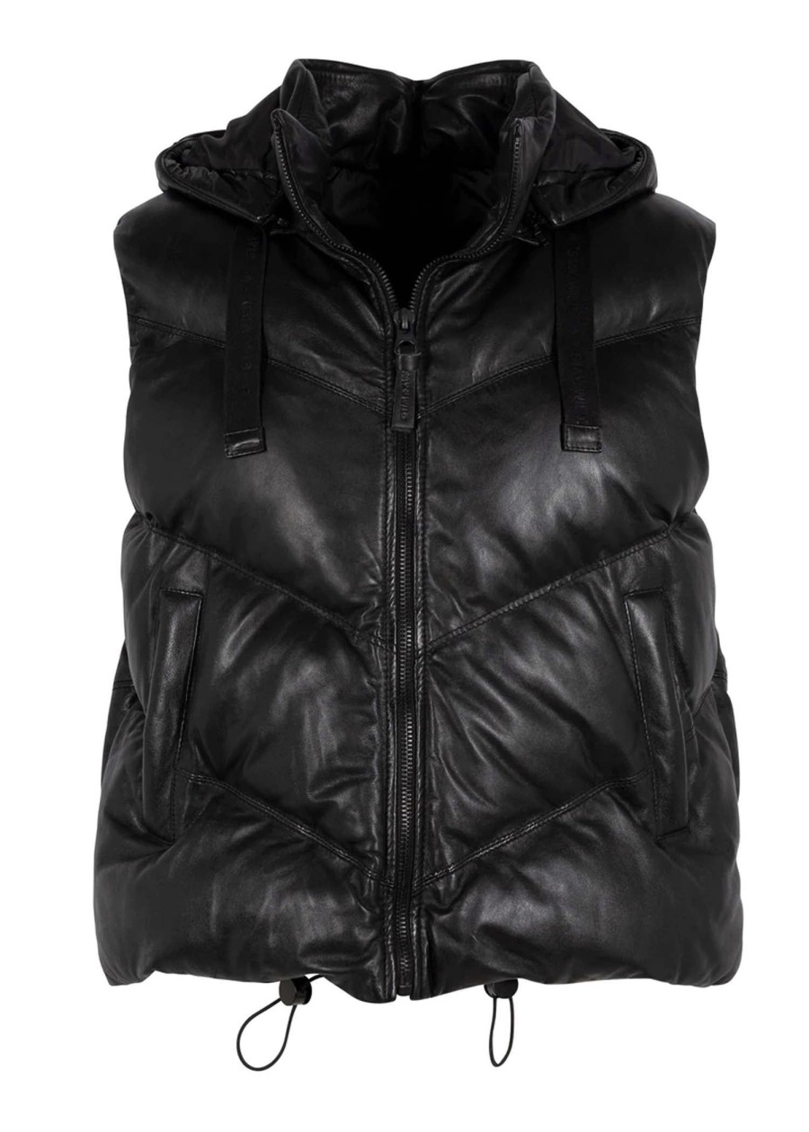 Clothes Sundance Shoes | Mauritius Namica Os Leather Vest - Fs Black