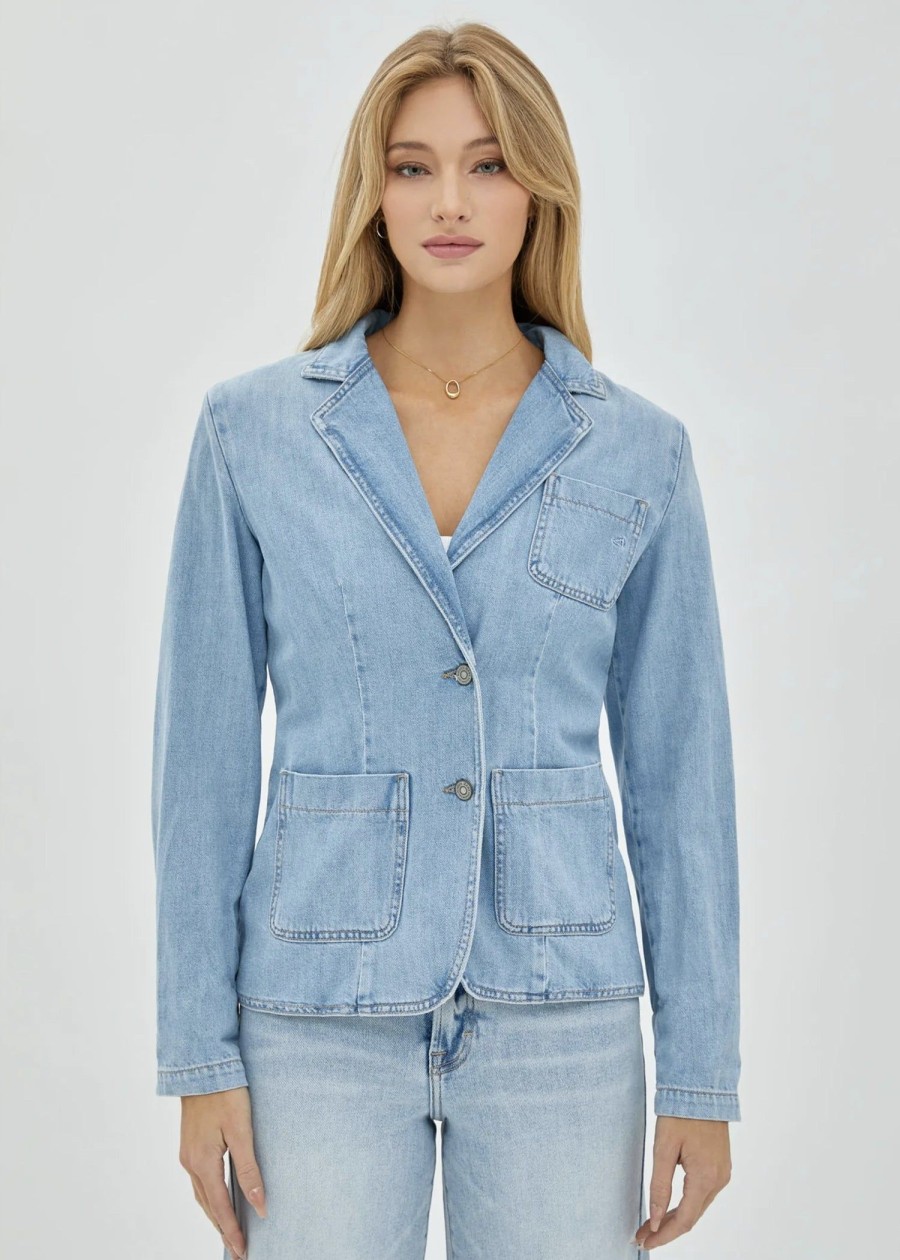 Clothes Sundance Shoes | Hidden Denim Blazer Light Blue