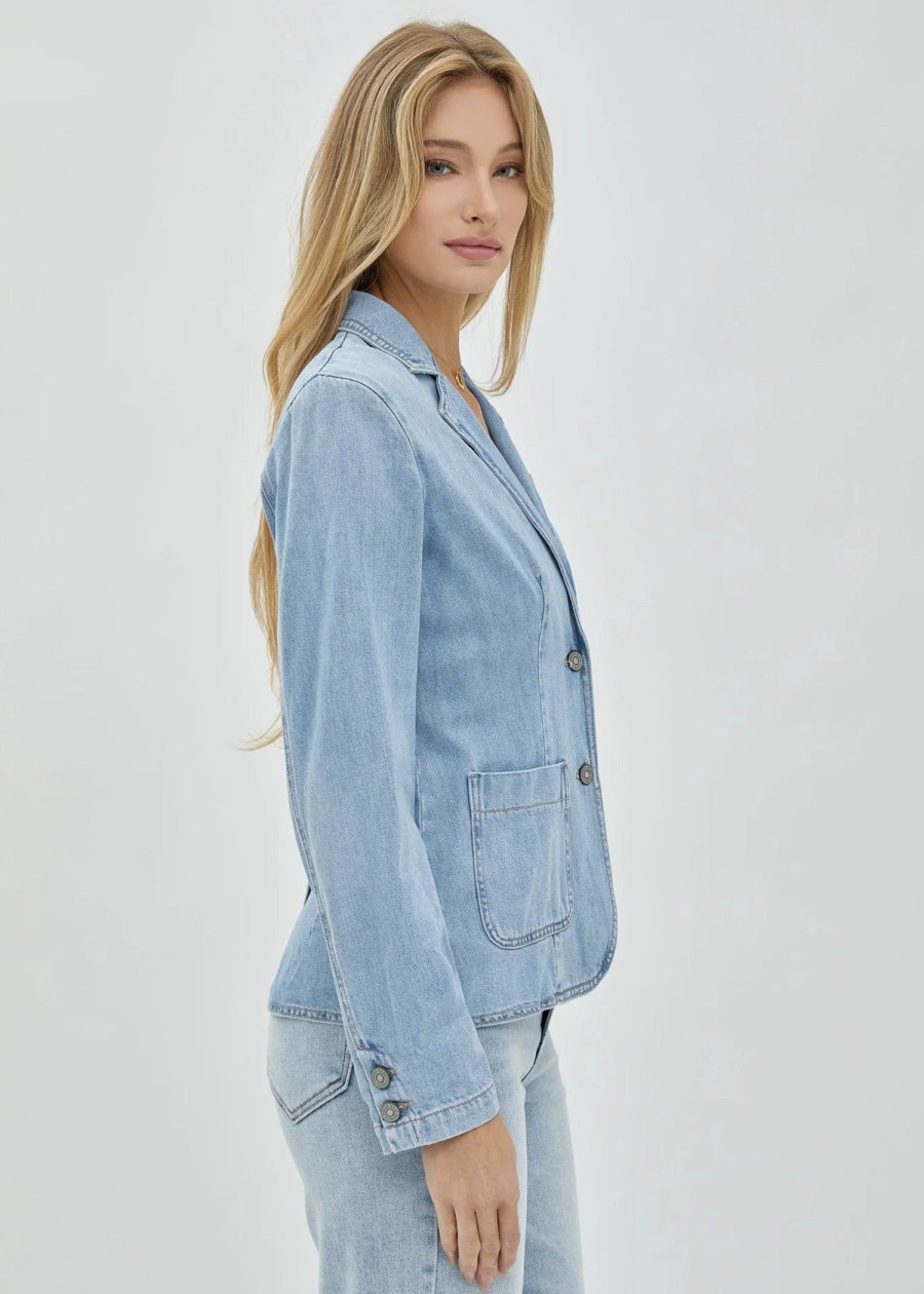 Clothes Sundance Shoes | Hidden Denim Blazer Light Blue