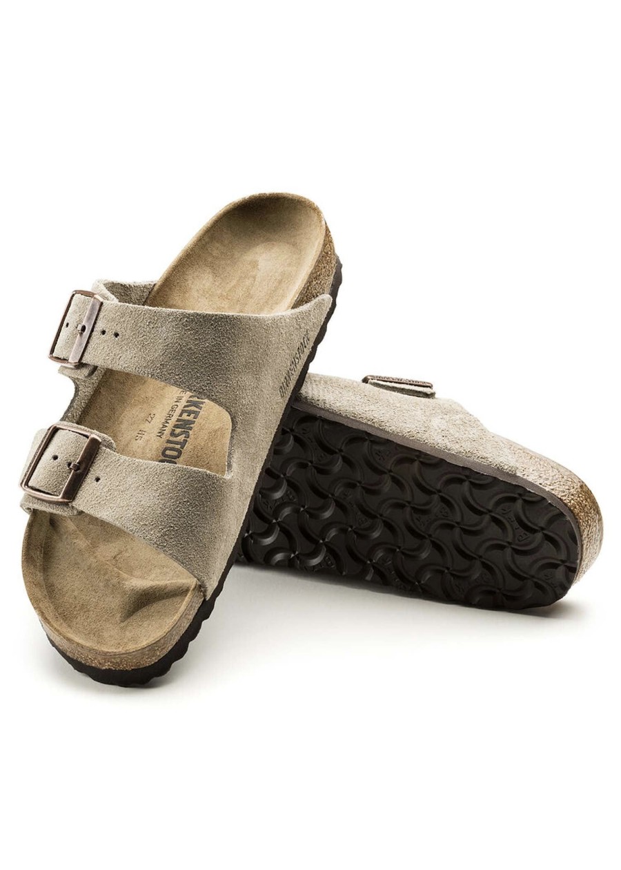 Shoes Sundance Shoes Sandals | Birkenstock Arizona Bs Suede Leather Sandal Taupe